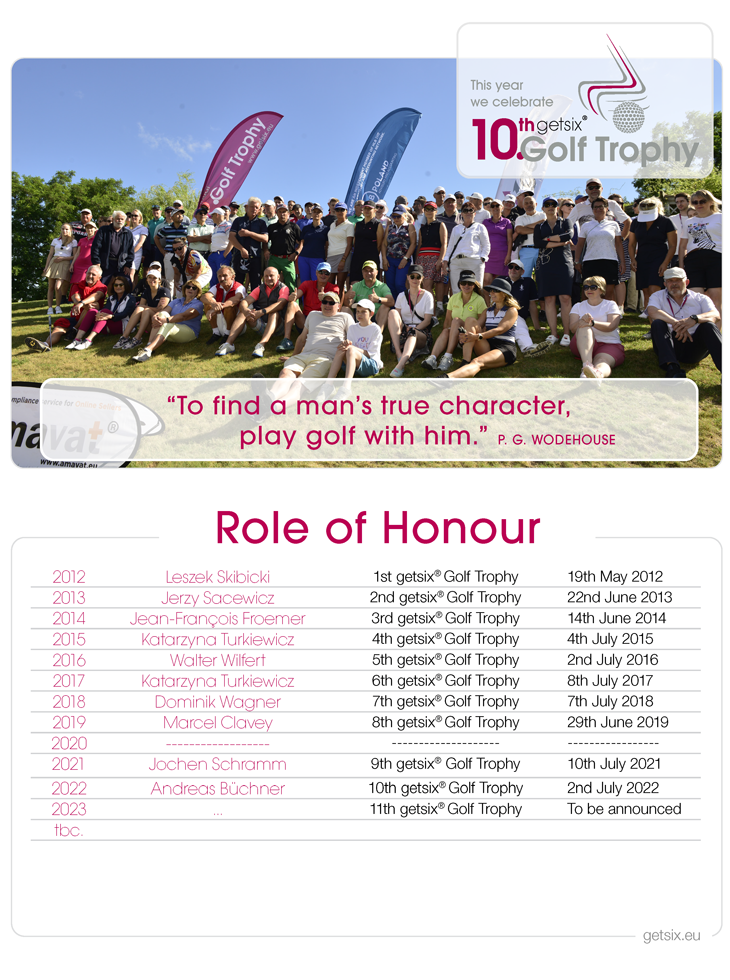 table of honour 9 getsix golf trophy