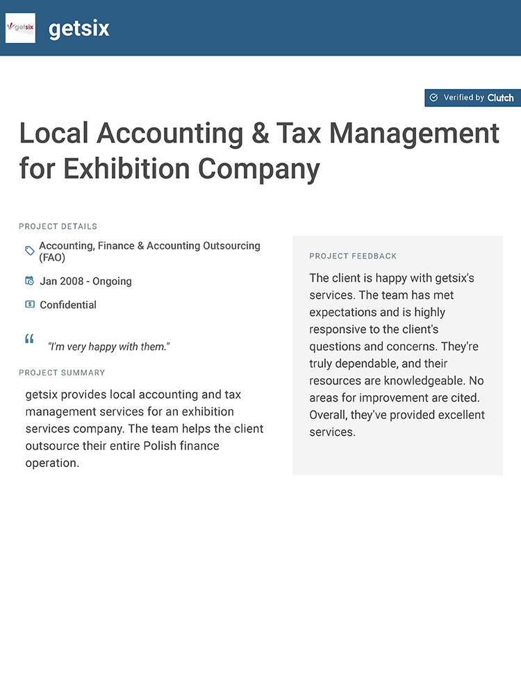 Local Accounting & Tax management for Exhibition Company