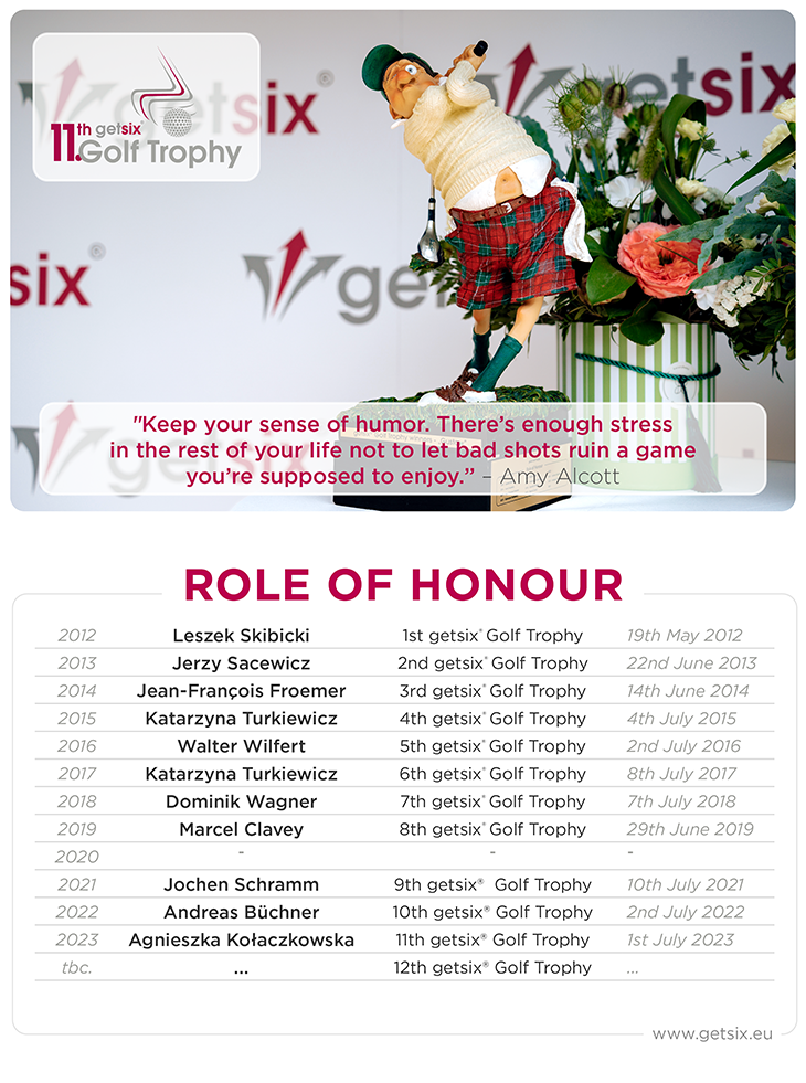 table of honour 11 getsix golf trophy