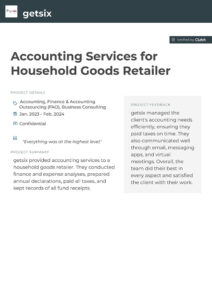 Accounting Services for Household Goods Retailer