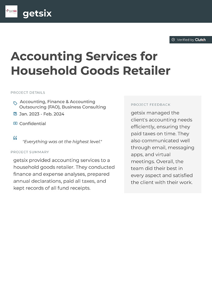 Accounting Services for Household Goods Retailer