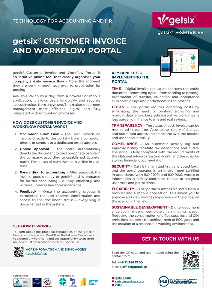 invoice and workflow portal one pager