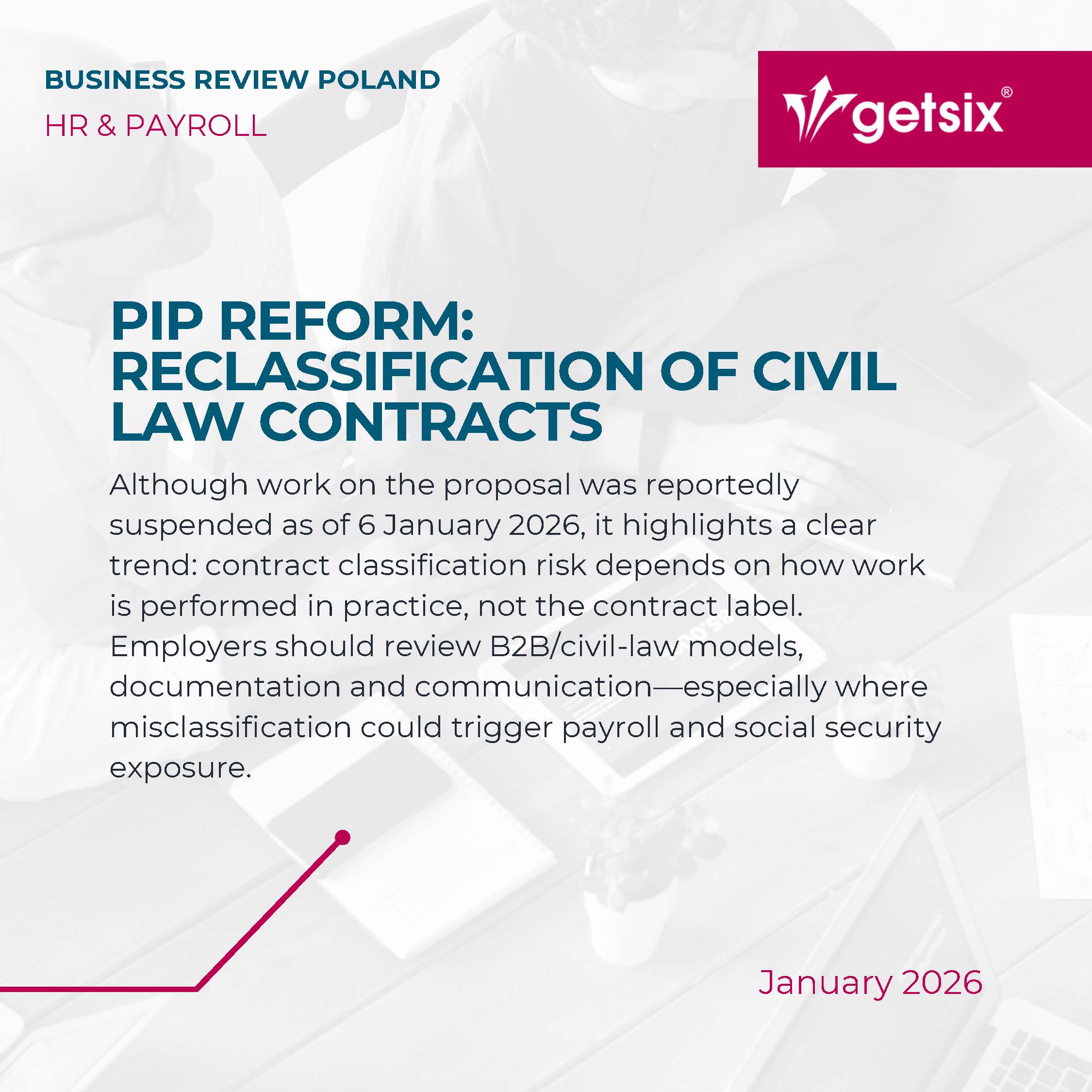 Business Review Poland, HR & Payroll – PIP reform on reclassification of civil law contracts