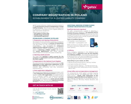 Company registration in Poland – Establishment of a limited liability company