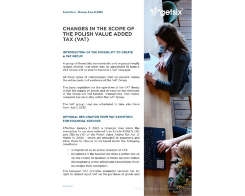 Polish Deal - Changes in the scope of the Polish Value Added Tax (VAT)