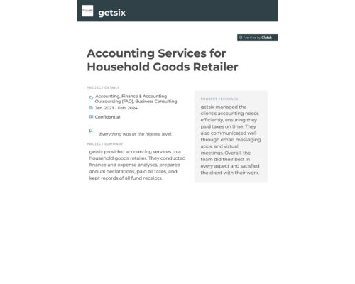 Accounting Services for Household Goods Retailer