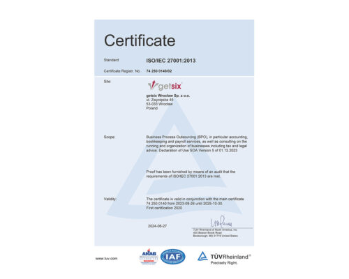 Certificate TUV