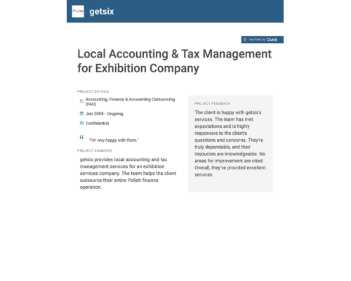Local Accounting & Tax management for Exhibition Company